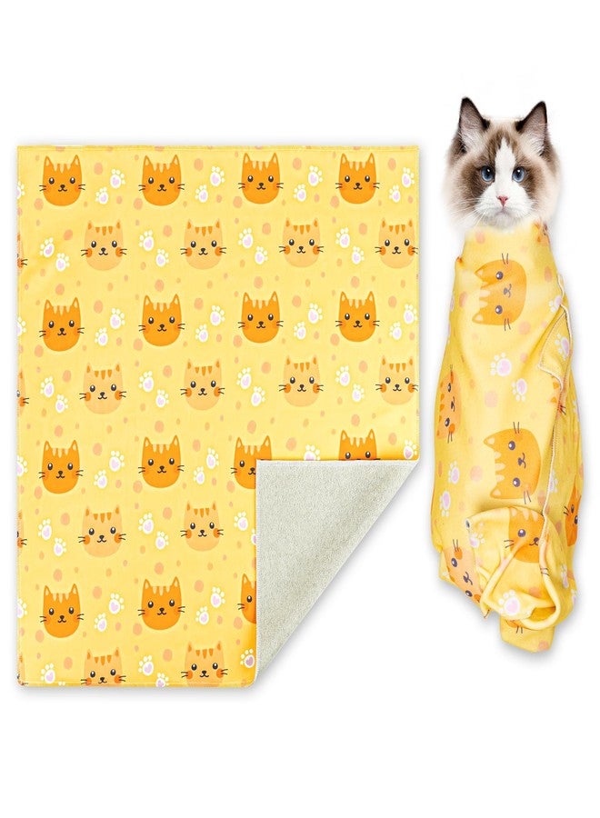 INKNOTE 27.5 Inch Cat Grooming wrap Velcro Fabric for Cats Cat wrap for Cutting Nails Pet Grooming Adhesive Restraint Cloth for Calming Anti-Runaway Scratch Bitten Multifunctional Supplies - Image 1
